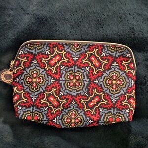 Estee Lauder Red, Blue and Gold Cosmetic Bags with Ornate Design With Lipstick